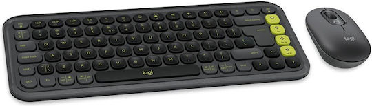 Logitech Pop Icon Combo Безжично Само клавиатура Английски US Graphite/Green