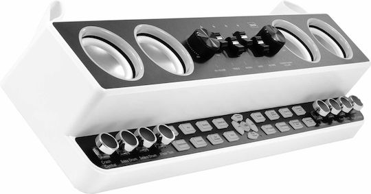 MusicMate Ηχείο Karaoke με Ασύρματα Μικρόφωνα και Εφέ Φωτισμού SonicPulse Λευκό
