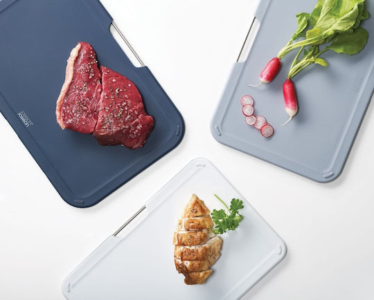 Joseph Joseph Rectangular Plastic Chopping Board Set Gray 3pcs