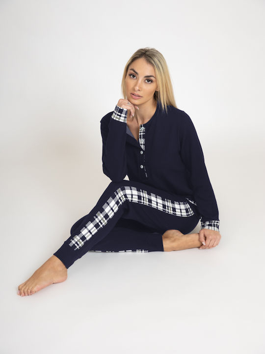 Dama Koupa Maternity Pajama Set & Nursing in Blue color