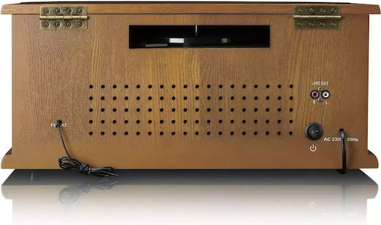 Lenco TCD-2551 Plattenspieler mit Vorverstärker und Eingebaute Lautsprecher Braun