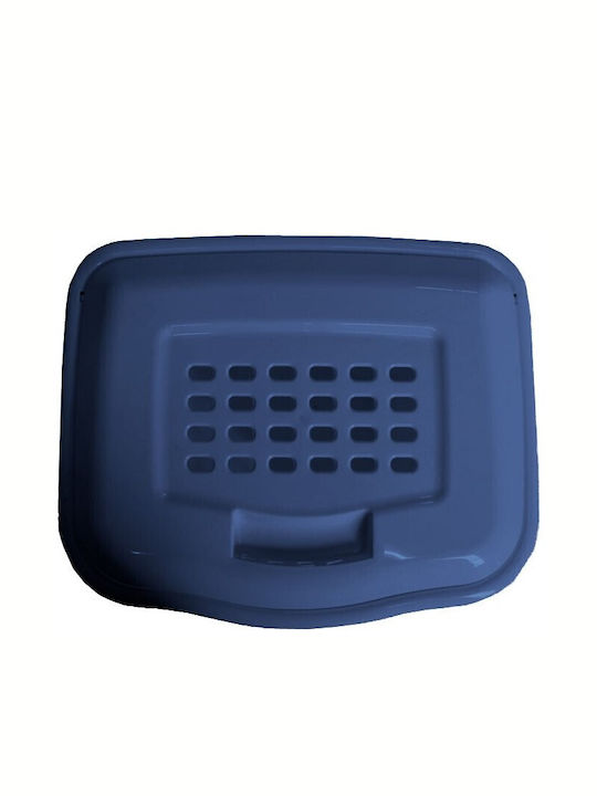 Viomes Coș De Rufe Din Plastic 52lt Cu Capac 43x36x55cm Albastru