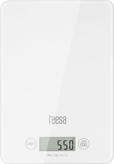 Teesa TSA0804 Дигитална Кухненска Везна До 5кг Бяла