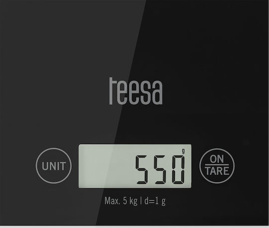 Teesa TSA0804 Ψηφιακή Ζυγαριά Κουζίνας έως 5kg Black