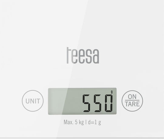 Teesa TSA0804 Дигитална Кухненска Везна До 5кг Бяла