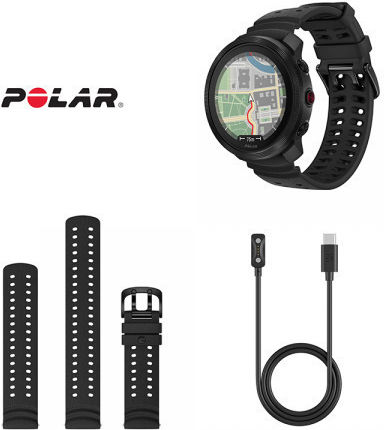 Polar Vantage M3 45mm Αδιάβροχο Smartwatch με Παλμογράφο (Μαύρο)