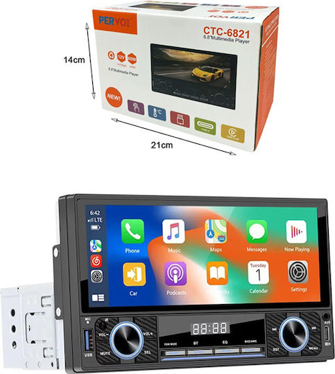 PerVoi Ηχοσύστημα Αυτοκινήτου 2DIN (Bluetooth/USB/AUX/WiFi/GPS/Apple-Carplay/Android-Auto)