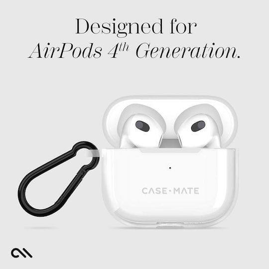 Case-Mate Σετ Θήκη & Anti-Lost Strap με Γάντζο σε Διάφανο χρώμα για Apple AirPods 4