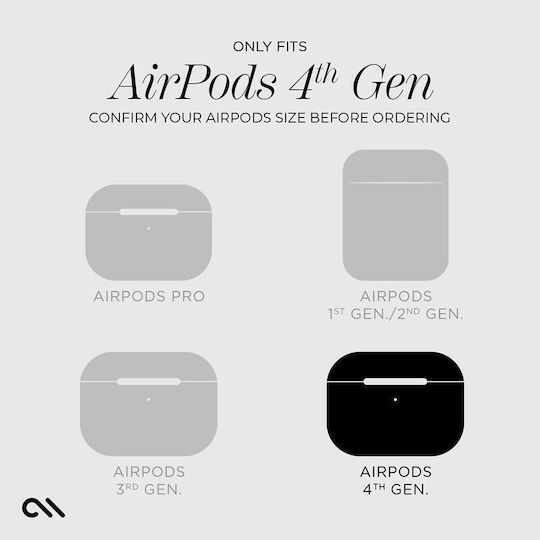 Case-Mate Σετ Θήκη & Anti-Lost Strap με Γάντζο σε Μαύρο χρώμα για Apple AirPods 4