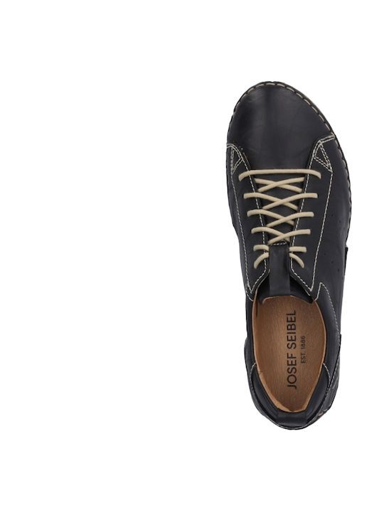 Δερμάτινα Γυναικεία Oxfords σε Μαύρο Χρώμα