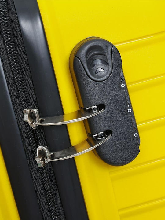 Amber Hard Yellow Suitcases With 4 Wheels Set Of 3 Pieces