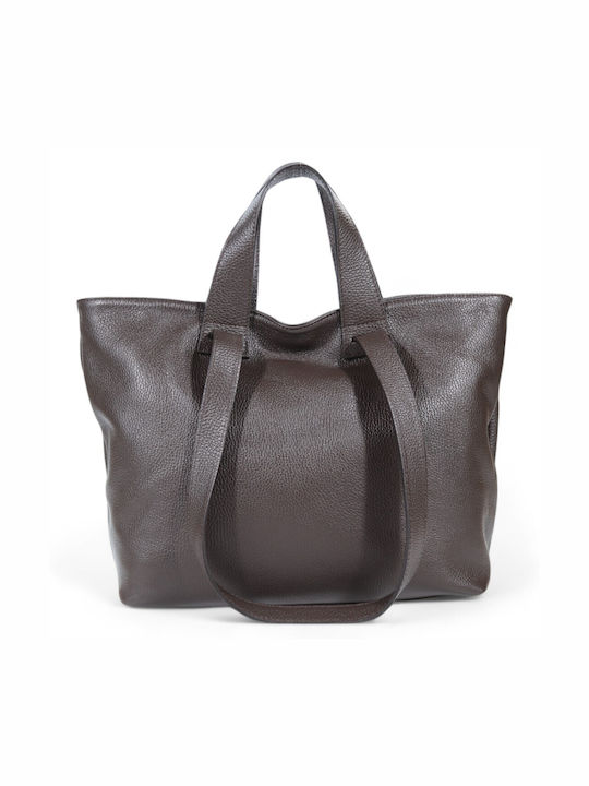 Leder Damentasche Shopper Schultertasche Braun