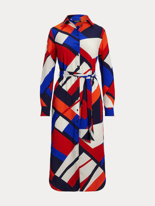Midi Hemdkleid Mehrfarbig