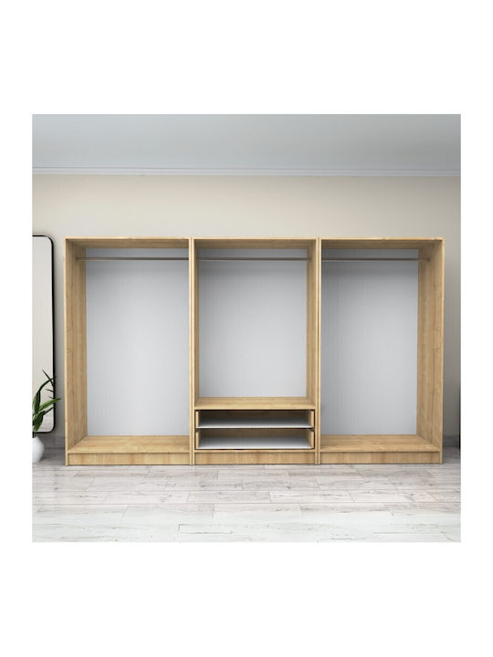 Шест врати Гардероб Victoria Natural Beech 300x60x181см