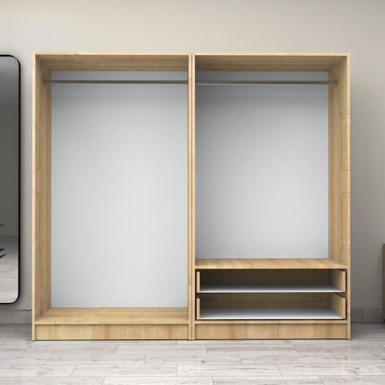 Четири врати Гардероб Victoria Natural Beech 200x60x181см