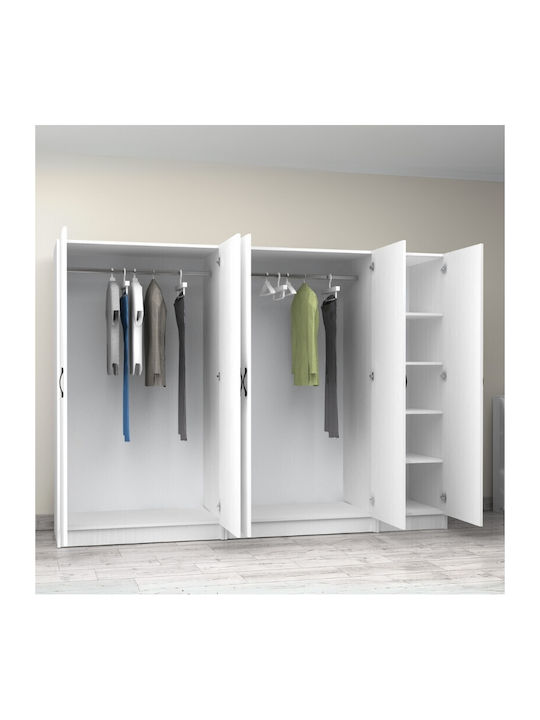 Fünf Türen Kleiderschrank Victoria White 250x60x181cm