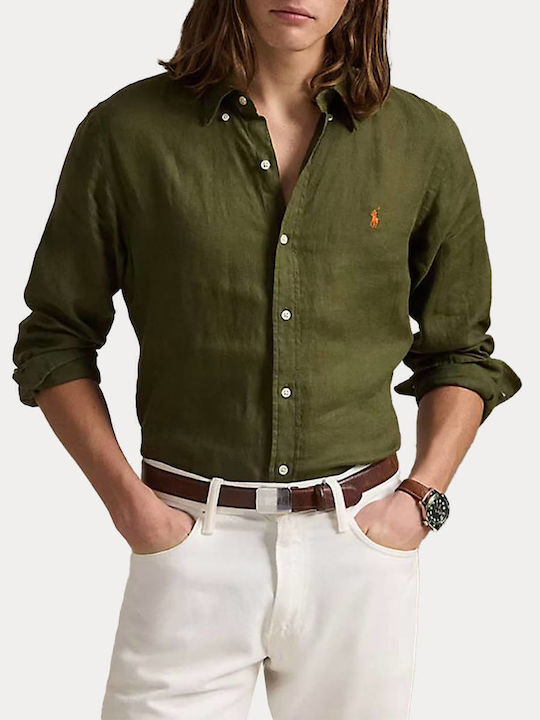 Ralph Lauren Λινό Πουκάμισο Olive