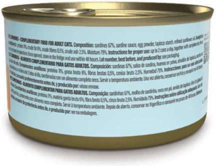 Schesir Wet Food for Adult Cats in Cans with Sardine and Fish 70gr