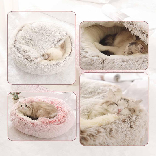 Mr Zoo Γούνινη Fluffy Φωλιά Σκύλου Γάτας Ροζ 60cm