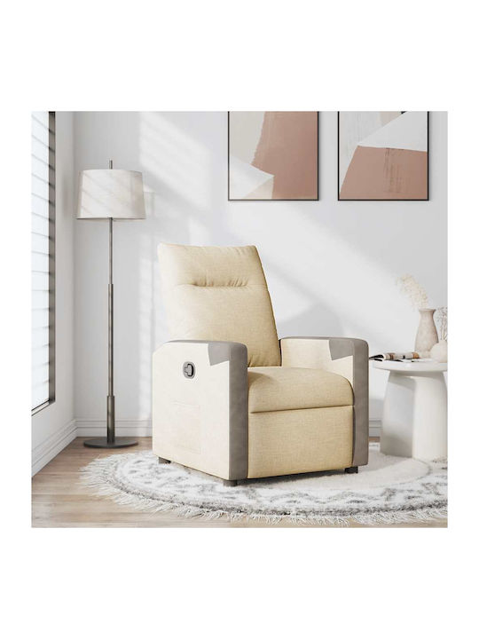 Relax Armchair with Footstool Cream 50x54x100cm