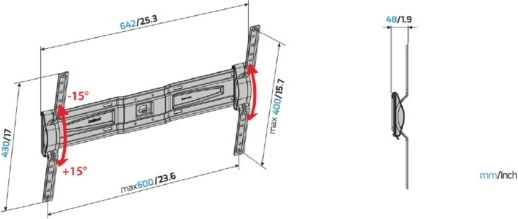 Meliconi 580481 Βάση Τηλεόρασης Τοίχου έως 85" και 45kg