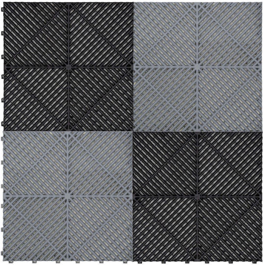 Vented Garage Floor Tiles Edges Â€“ 60 Black & 60 Grey