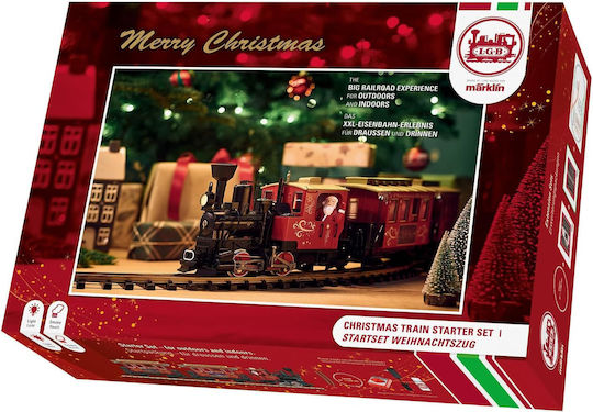 Christmas Train Starter Kit Сет с Влакче със Светлина и Дим за Над 2 години+ Години