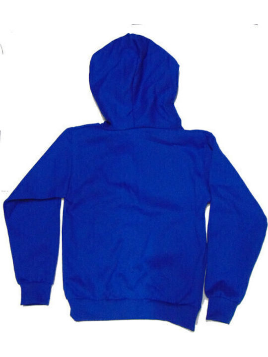 Fleece Kids Sweatshirt with Hood and Pockets Blue Rual
