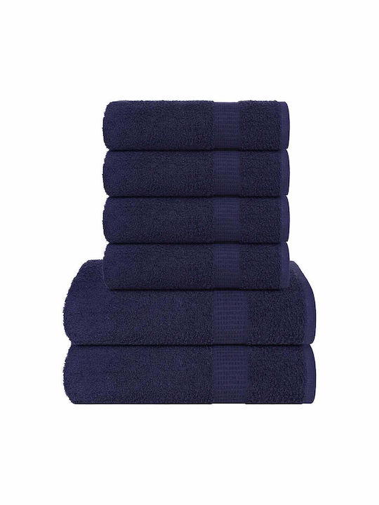 vidaXL 6pc Bath Towel Set Navy Blue