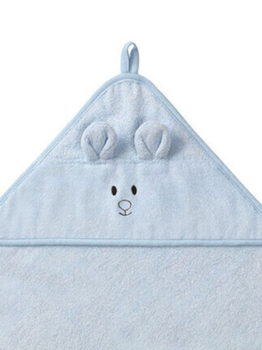 Babyono Baby Hooded Bath Towel Blue 100x100cm
