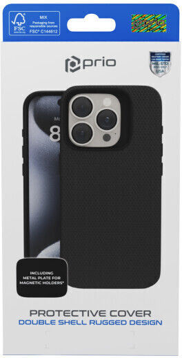 Prio Protective Cover Back Cover Plastic Black for iPhone 16 Pro Max