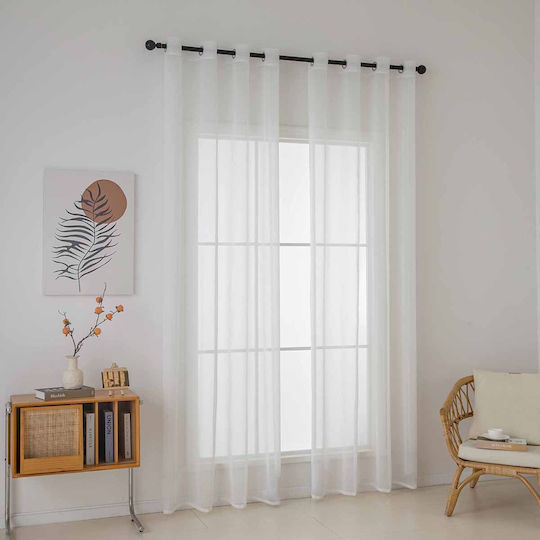 Beauty Home Sharp Art 8448 Ύφασμα Κουρτίνας Γάζα Εκρού
