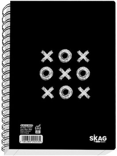 Τετράδιο Σπιράλ Α4 3θ Ν9073 Black & White Skag 5201303292511