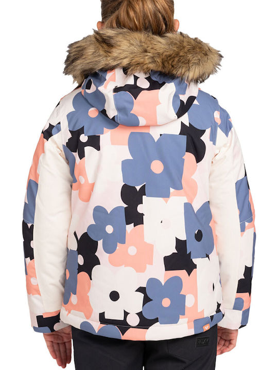 Down Kids Casual Coat with Lining and Hood Orange