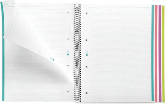 Miquelrius Τετράδιο Σπιράλ Pp Aurora West Bay A4 Ριγέ 120φ 4θέματα