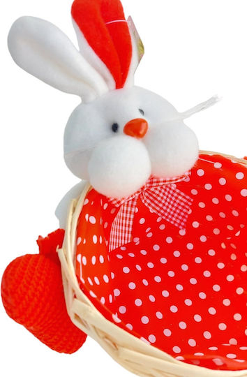Easter Wicker Red Rabbit 7x15cm