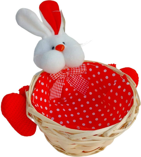 Easter Wicker Red Rabbit 7x15cm