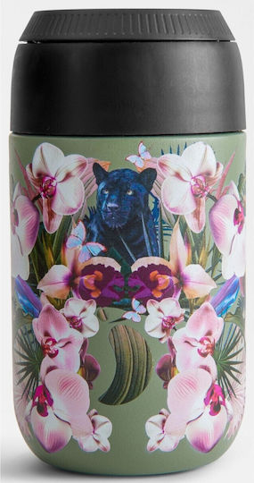 Chilly's Cup Series 2 Botanical Ποτήρι Θερμός Ανοξείδωτο BPA Free 340ml Orchid Panther