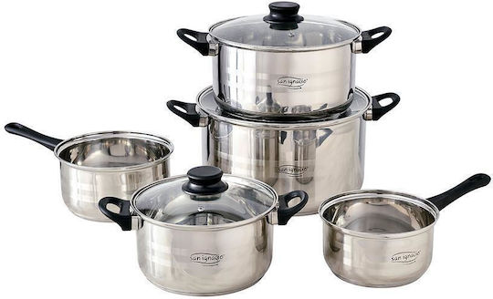 Bergner Toledo Pots Set Made of Stainless Steel 8 Pieces