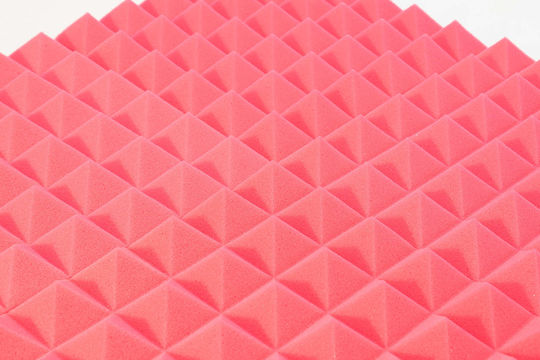Ichopolis Audio Treatment Panel (25 Pieces) In Pyramid Design 30cm x 30cm x 50mm In Red Colour