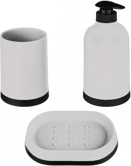Cyclops Plastic Bathroom Accessory Set White 3pcs
