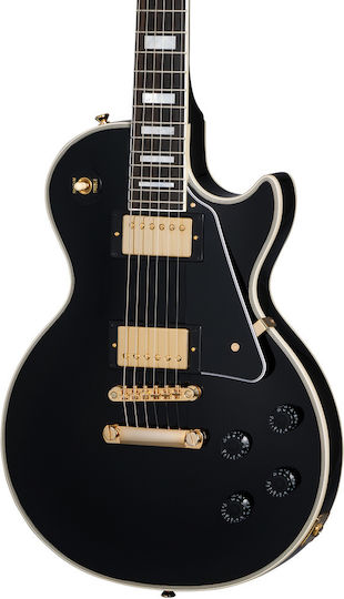 Epiphone Les Paul Custom Elektrische Gitarre Einfacher Schnitt Schwarz mit Tasche