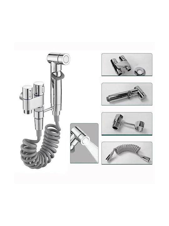 AZ-100 Wall Mounted Bidet Set Silver