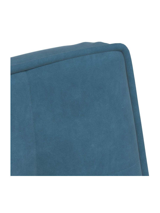 Sessel mit Fußhocker Samt Blue 64x74x84cm