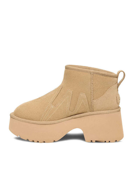 Ultra Mini Stiefeletten Damen Beige
