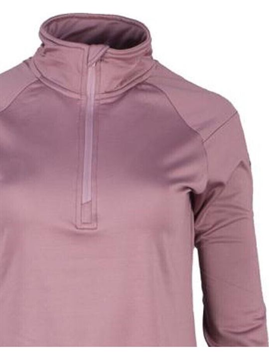 Χειμερινή Γυναικεία Fleece Μπλούζα Μακρυμάνικη με Φερμουάρ Rose