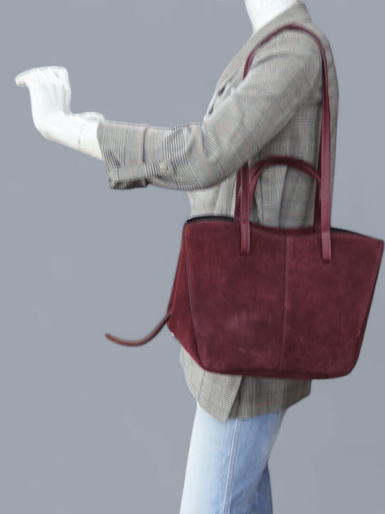 Damentasche Schulter Leder Wildleder Braun