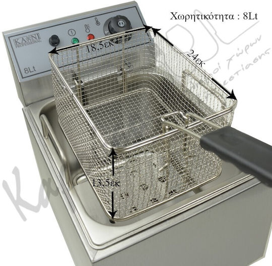 Karni Electric Fryer 3.25kW Capacity 8lt 26x41.5x33.5cm Hefa