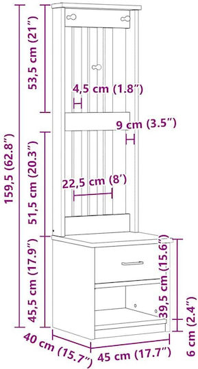 Sandens Έπιπλο Εισόδου με Παπουτσοθήκη 45x40x159.5εκ.