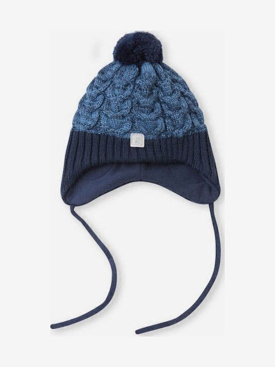 Kinder Mütze Stoff Blau